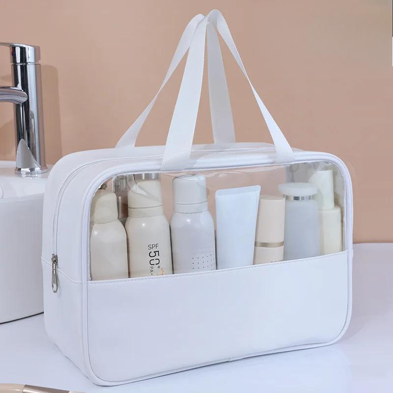 

Портативная дорожная косметичка женская прозрачная косметичка большая вместительная сумка для ванны многофункциональная водонепроницаемая сумка для хранения белый