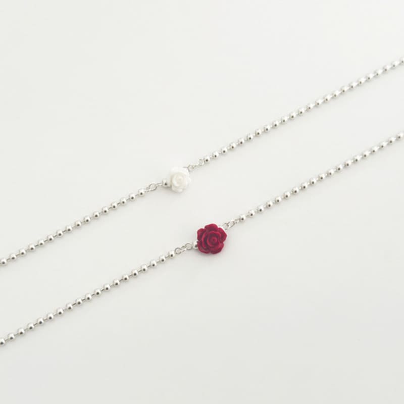 STILL INSTANT Rose with Dew - Necklace 15 (2colors)