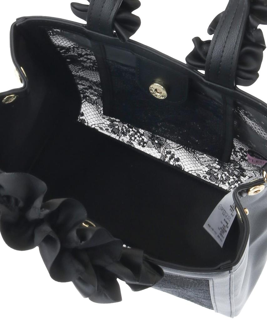 Maison de Fleur Damen Netz-Spitze 2-Wege-Tragetasche, Schwarz