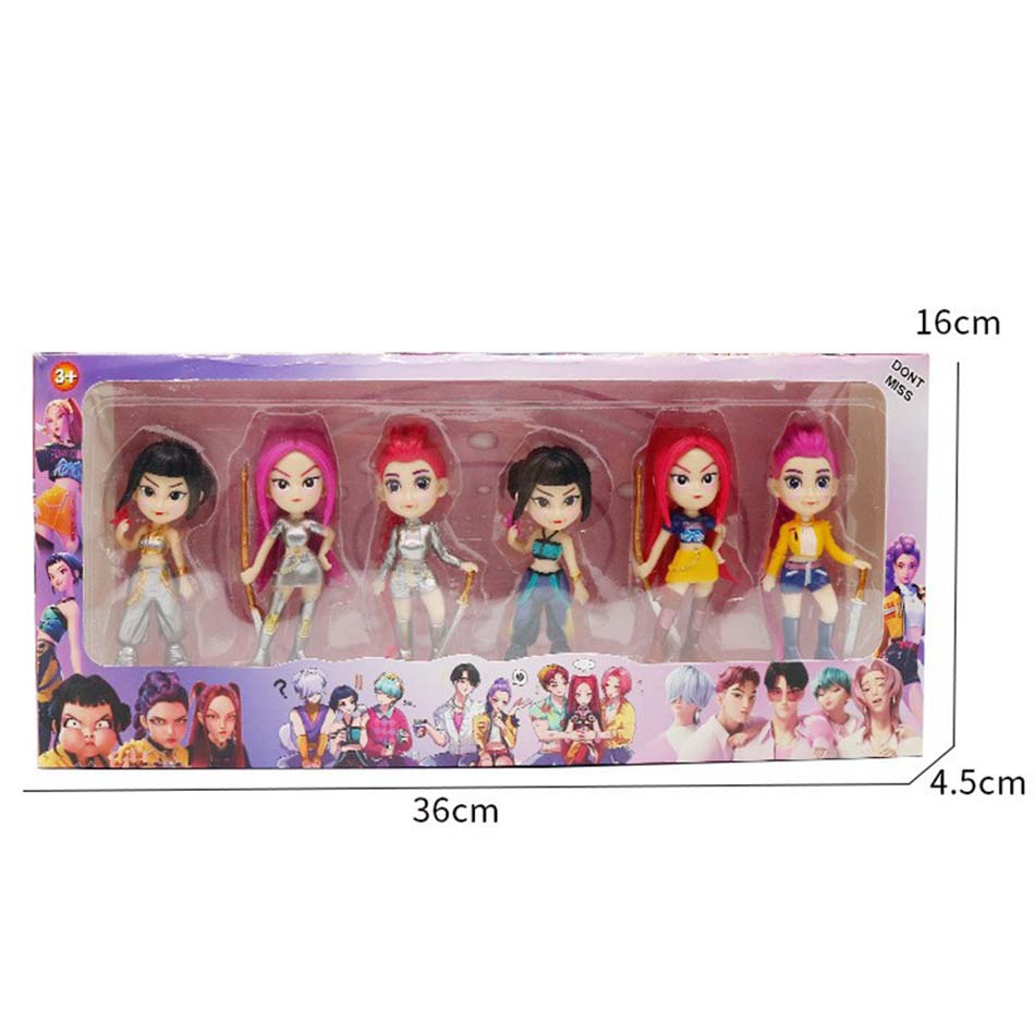 6pcs/set Kpop Demon Hunters figura de juguete de dibujos animados Rumi/Mira/Zoey figura de acción PVC decoración de escritori