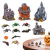 Halloween Häuser Miniatur Halloween Spukhaus Dekoration Harz Mit Fledermäusen Geistern Kürbissen Party Requisiten 14X Grusliges Halloween