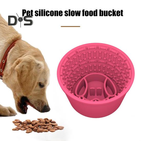 Lecknapf für langsames Fressen von Hunden, Silikon-Leckmatte für Hunde, Leckerli-Spender, Anti-Erstickungsschutz, Napf für langsames Fressen von Haustieren, für kleine, mittelgroße und große Hunderassen