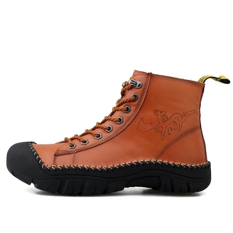 

Новая Мода Осень Мужские Ботинки Зима Высокие Мужские Повседневные Ботильоны Удобная Мода Мужская Обувь Работа Большие Размеры 38-48 US 5(EUR 38) коричневый