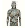Mens Long Sleeve UV Protection Fishing Shirt With Hood Face Cover Quick Dry Breathable Outdoor Wear