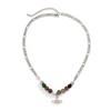 Stainless Steel Planet Necklace for Men, Hip-Hop Niche Design, Simple Beaded Collarbone Chain for Men