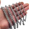 Men's Stainless Steel Necklace Link Wheat Chain Braided for Women Waterproof Neck Jewelry Accessories Choker Christmas Gifts