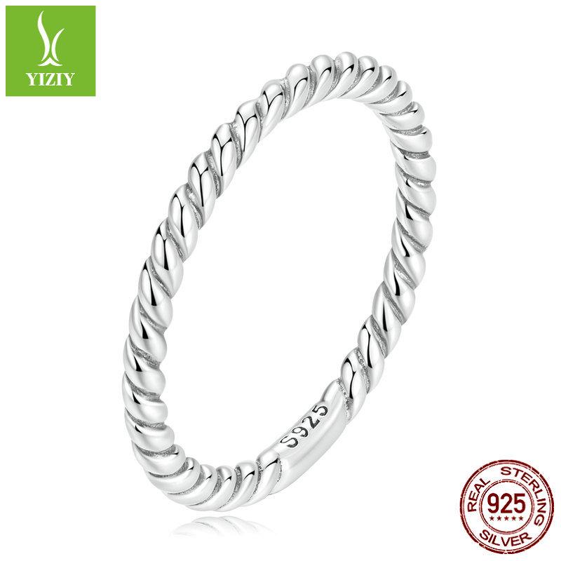 

Минималистичное кольцо-твист из стерлингового серебра 925 пробы для указательного пальца 8 US size