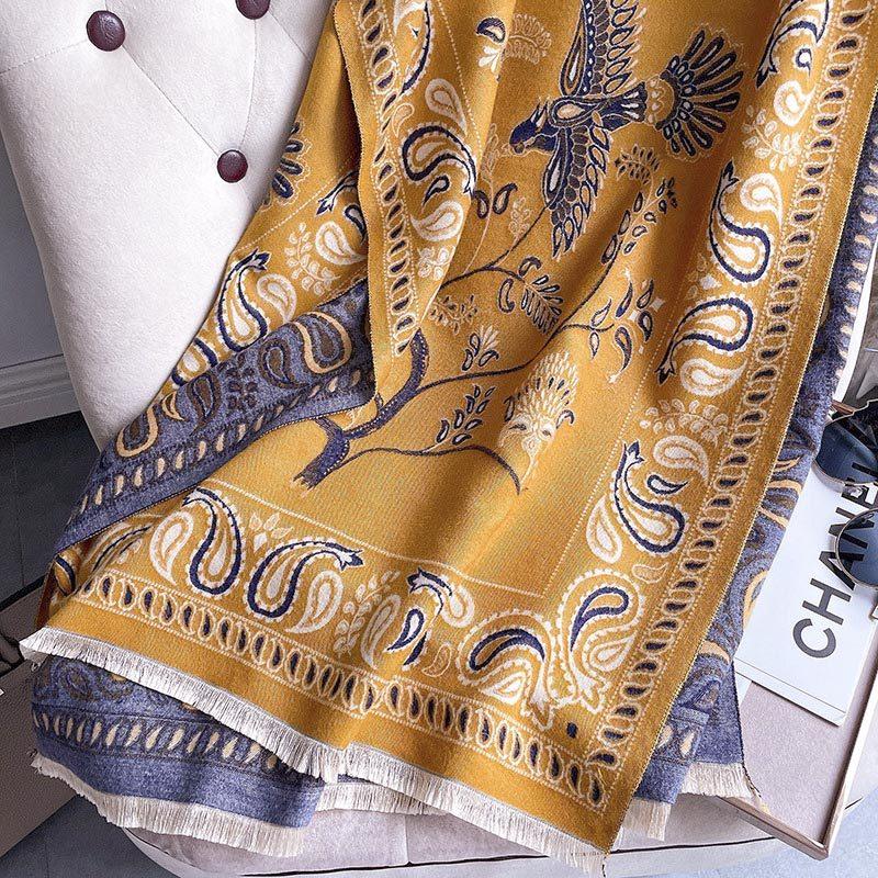 Premium High-quality Air-conditioned Room Shawl Outside Women's Summer Office Nap Imitation Cashmere Fringed Warm Scarf