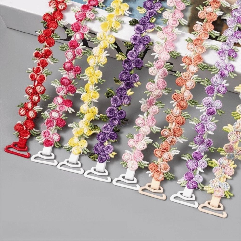 Elastic Floral Bra Straps Removable Lingerie Strap Belt Soft Shoulder Straps  Wedding Party Dress