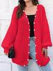 Women's thick coat European, American autumn and winter new coarse needle knitting sweater cardigan loose lazy style casual sweater