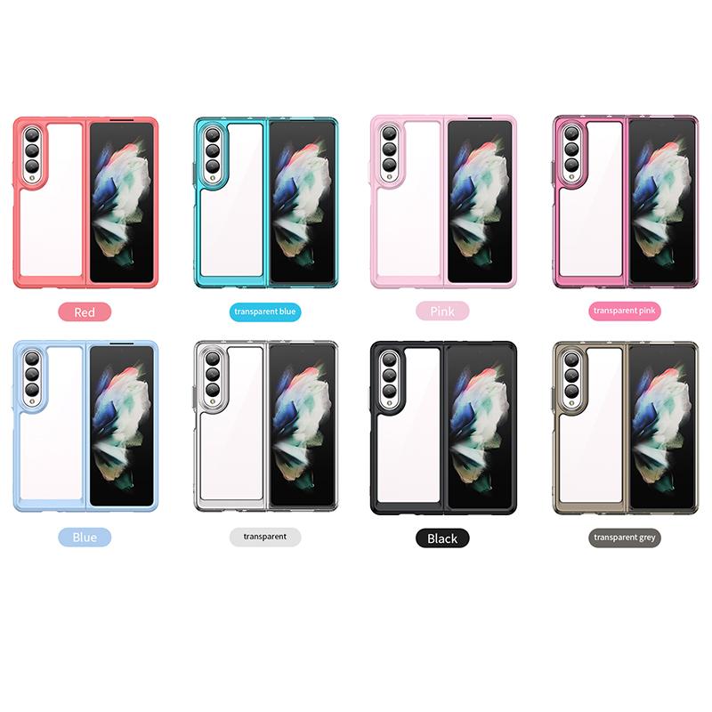For Samsung Z Fold 4 Case Cover Samsung Galaxy Z Fold 4 5G Capas New Back Transparent Colour Clear Fundas Samsung Z Fold4 Fold 4