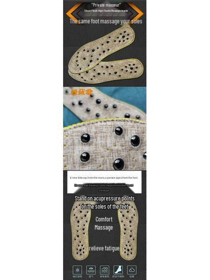 Breathable Magnetic Therapy Acupoint Massage Insoles with Heating Pads