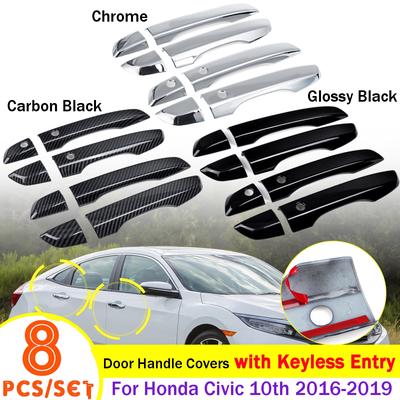 8 Pcs Carbon Fiber Style Car Door Handle Protective Film Stickers F/_X