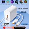 120W Universal Fast Charge 3C Certified USB-A Charger Set with Cable