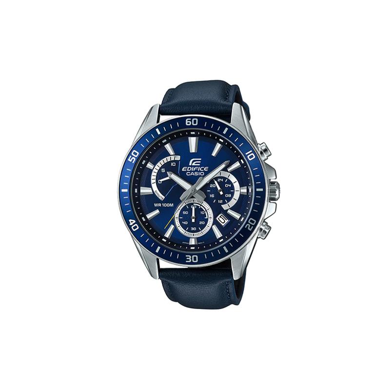 

Casio CASIOEDIFICE series 100 meters waterproof quartz movement leather strap Japanese and Korean watch men s watch blue dial EFR-552L-2AV синий