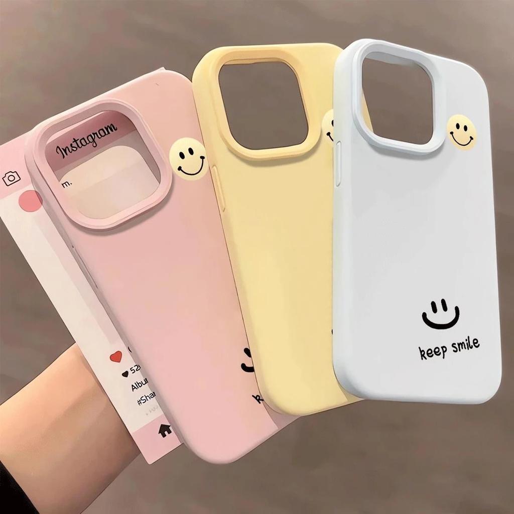 Simple smiley face for iPhone Apple 17/16pro mobile phone case 14 glutinous rice 13 liquid 12 men and women 15 soft cover