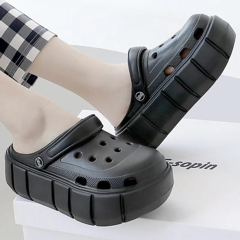 New High Platform Slippers Women's Elevator Fur Mules Shoes Woman Chunky Slides Increase Shoes Girl Garden Clogs Plush Slippers