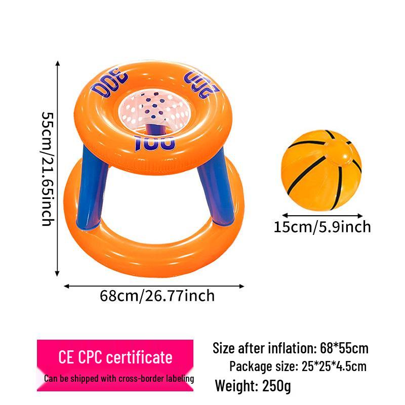PVC Inflatable Basketball Hoop Toy for Outdoor Parent-Child Water Ring Toss Game