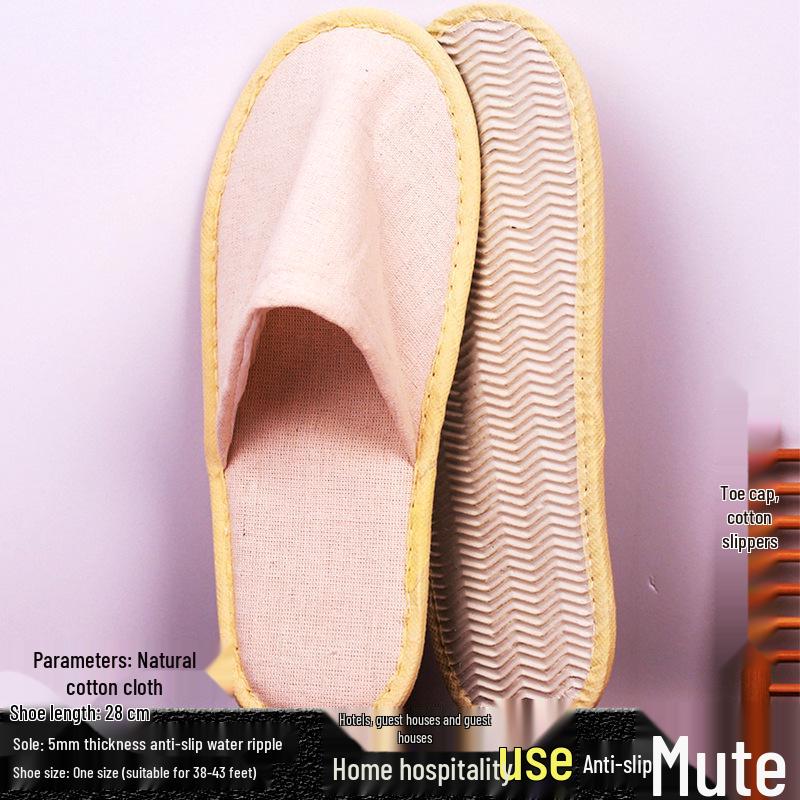 High-End Anti-Slip Bathroom Slippers with PVC Sole for Guest Use