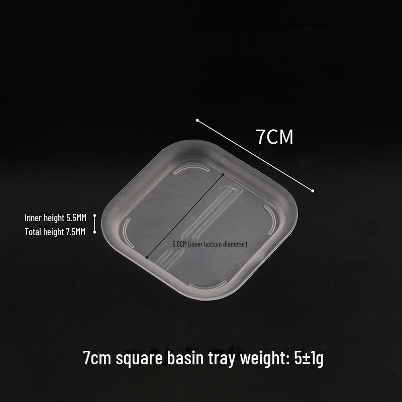 Colorful 7cm Square Succulent Pot - Small Black & White Plastic Planter for Seedlings & Cuttings