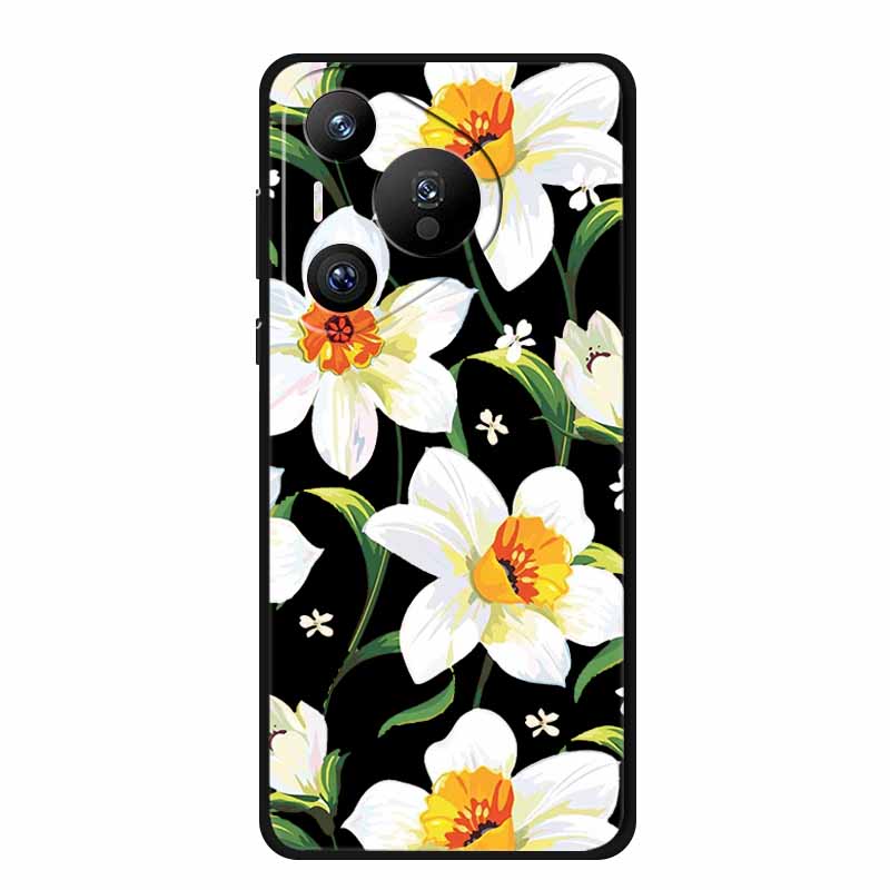 Black Silicone Case For Huawei Pura 70 Pro Case Cartoon Cat Soft Back Cover For Honor 400 Pro 5G Phone Case 400Pro Coque Funda