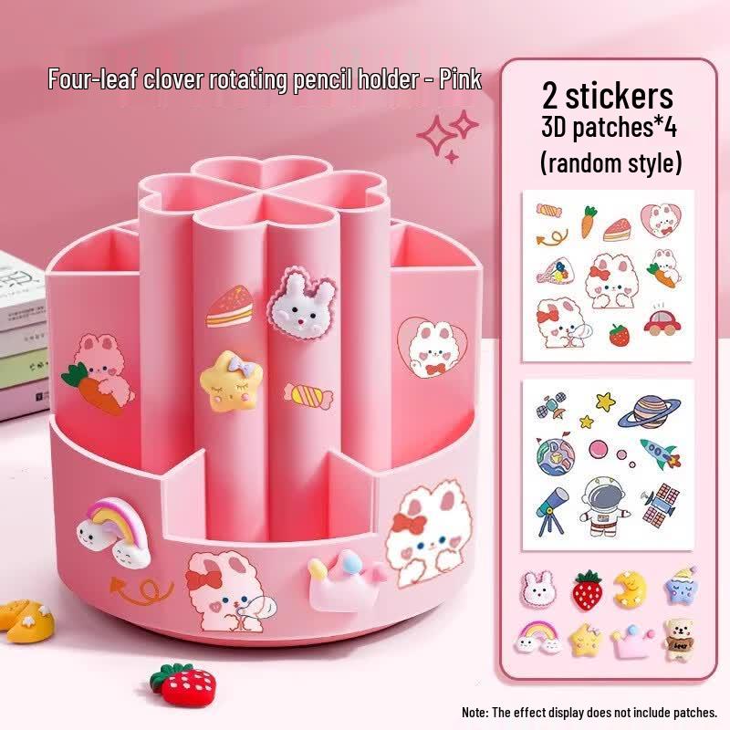 360° Rotating Multi-Compartment Pen Holder