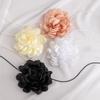 Ingemark Exaggerated Elegant Big Rose Flower Clavicle Chain Necklace Women Kpop Adjustable Bowknot Rope Choker Y2K Accessories