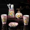 Ice cracked ceramic bathroom wash set bathroom mouthwash cup hand soap bottle soap dish toothbrush holder bathroom accessories
