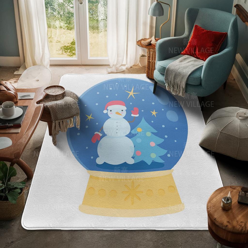 House Entrance Carpet Home Door Mat Living Room Bath Foot Bathroom Non-slip Water Absorption Rugs Bath Merry Christmas Winter