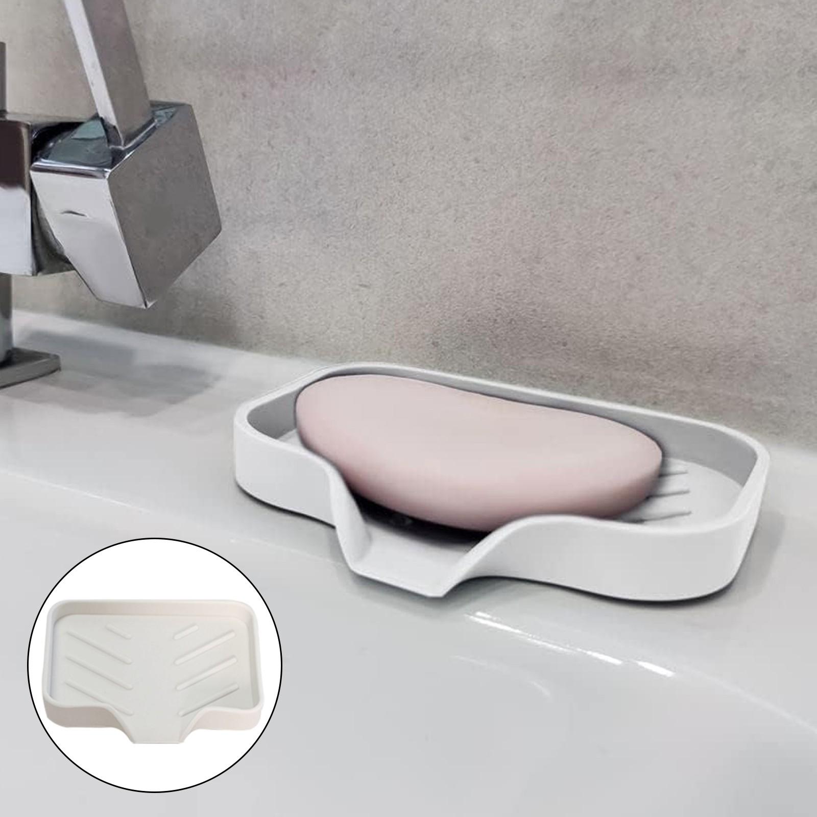 

Bathroom Soap Dish Household Sink Sponge Holder Rubber Soap Dish For Soap Shower Soap Dispenser Tray Sink Home Supplies One Size белый