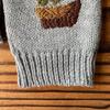 Fingerless Warm Gloves Knitted Mittens Stretchy Cartoon Embroidery Flower Mitten