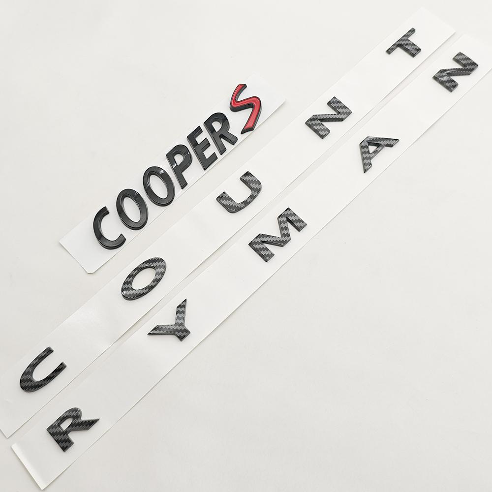 3D ABS Car Bagde Chrome Black Countryman Letters Logo Emblem Trunk Sticker Accessories For BMW MINI Cooper S R60 F60 U25 JCW R53 Uo2