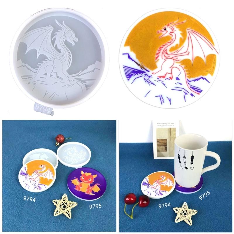 Dragon Cup Mat Silicone Mold Custom Table Decor Resin Coaster Silicone Molds