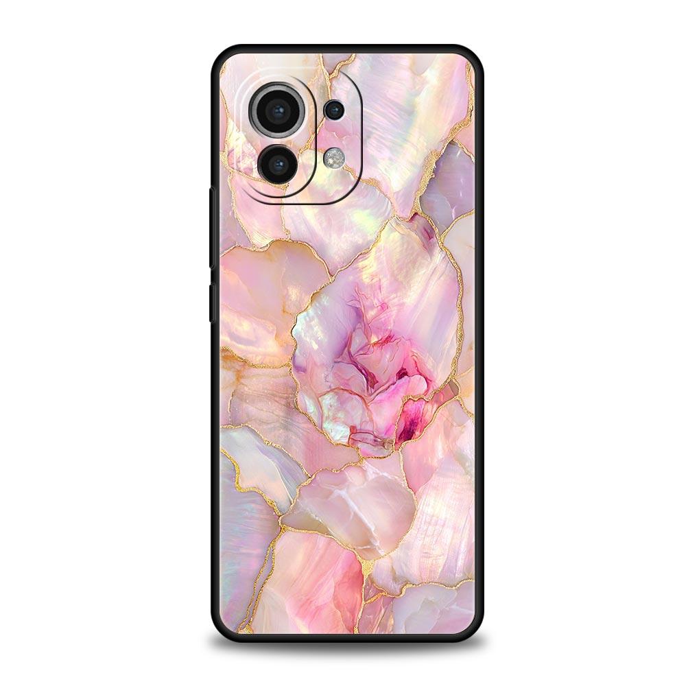 Fashion Gold Pink Marble Phone Case For Xiaomi Mi 17 15T 15 14 14T 13T 12T Pro 12 13 Lite 5G 11T Poco X6 X7 X5 Pro Soft Cover