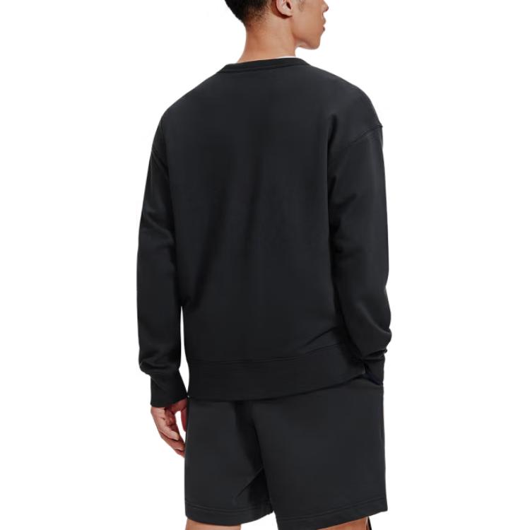 Under Armour Solid Color Crew Neck Casual Long Sleeve Pullover Sweatshirt Men sweatshirt Black 1387975-001