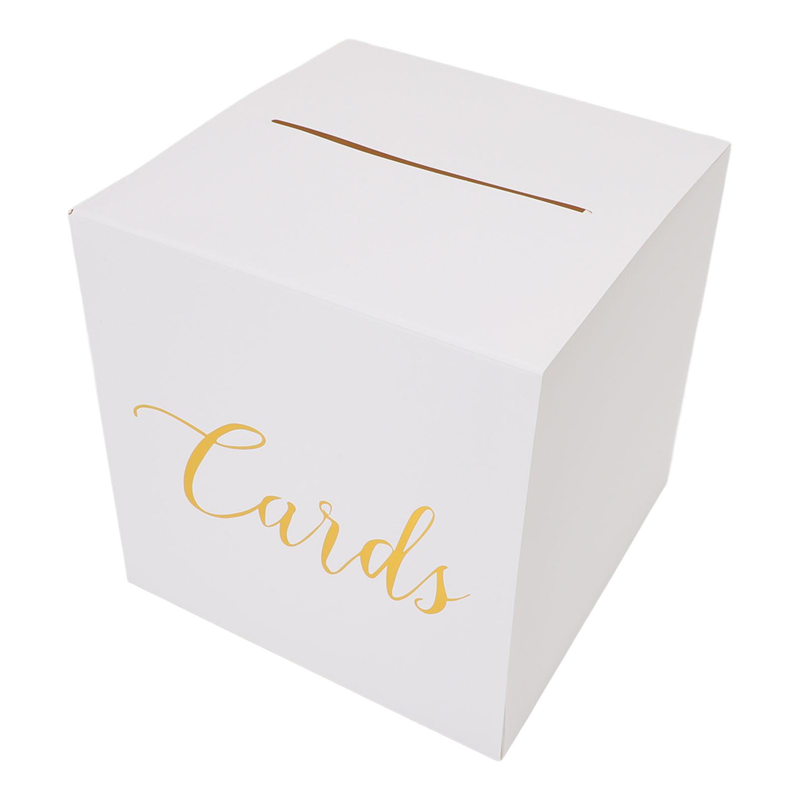 

Белая коробка для карточек 22x22x22,5 см Простая элегантная коробка для приема карточек с 10 пустыми карточками для свадебной вечеринки
