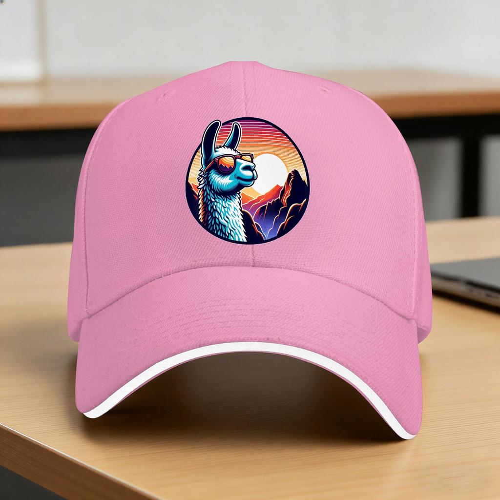 Alpaca At Machu Picchu in Peru Casual Baseball Cap Summer Trucker Hat Sun Tennis Skate Hip Hop Hats Men Women Baseball Caps