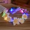 1PC Flower Headband Led Lights Hair Hoop Double-Sided Silk Floral Crown for Women Hair Headband Glowing Garland Light Up