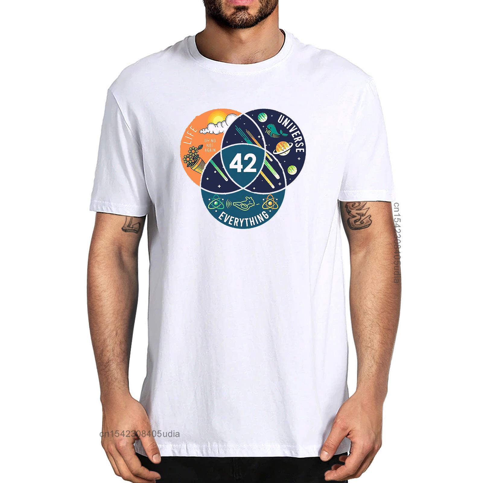 

Unisex Cotton 42 The Answer To Life The Universe And Everything Funny Men s Designer T-Shirts Harajuku Streetwear Women Tee 5XL різнокольоровий
