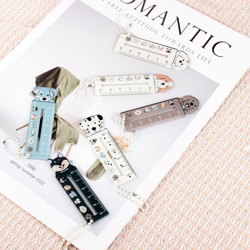 Cute Cartoon Animal Cat Dog Ruler Mini 5cm Portable Stationery Ruler Pendant Backpack Charm Student Prize Student Reward Gifts