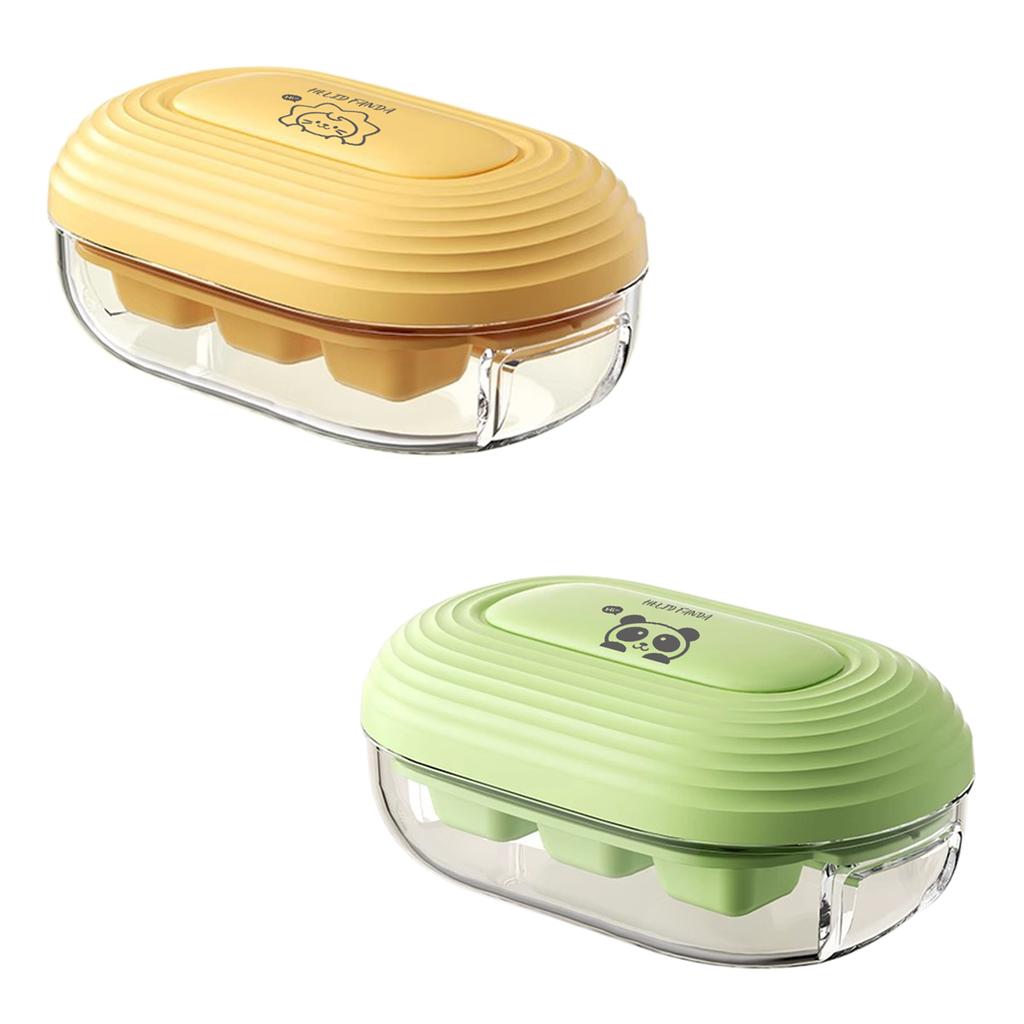 Refrigerator Mini Ice Cube Mold 6 Compartments Ice Cube Tray With Cover Summer Reusable Press Type Ice Box