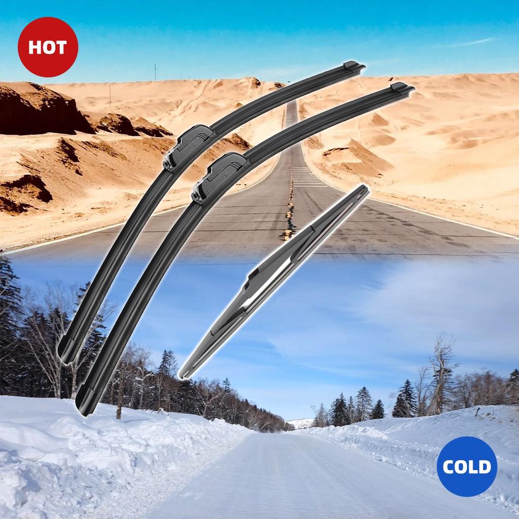 3ks pro Hyundai Santa Fe CM 2006-2012 24" 18" 14" Lišty předního zadního stěrače Čelní sklo Příslušenství pro frézy na okna 2008 2009 2010 2011 2012