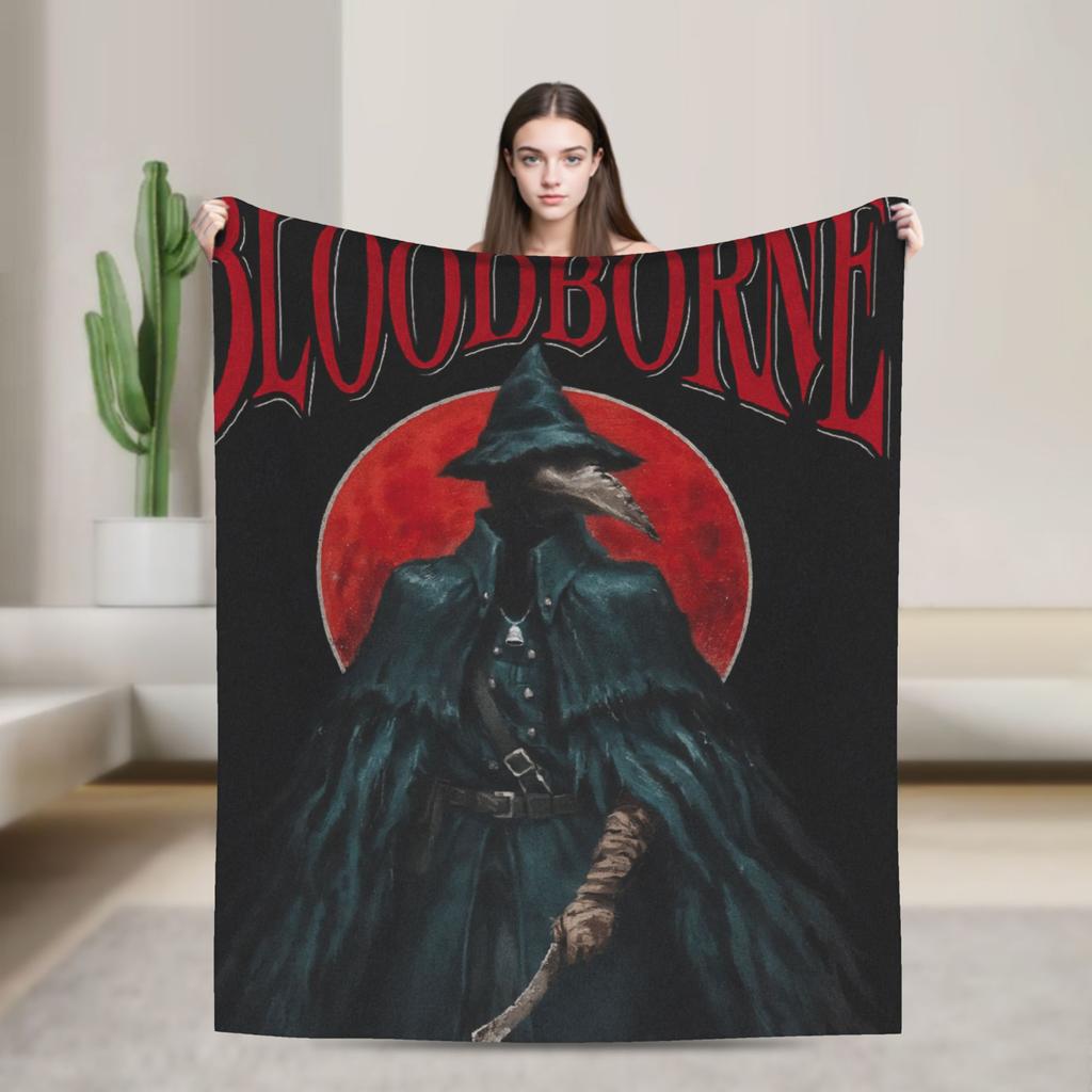 Bloodborne Dark Souls Decke Warm Weich Bedruckte Plüschdecke für Mädchen Jungen Sofa Stuhl Flanell Tagesdecke Bettbezug