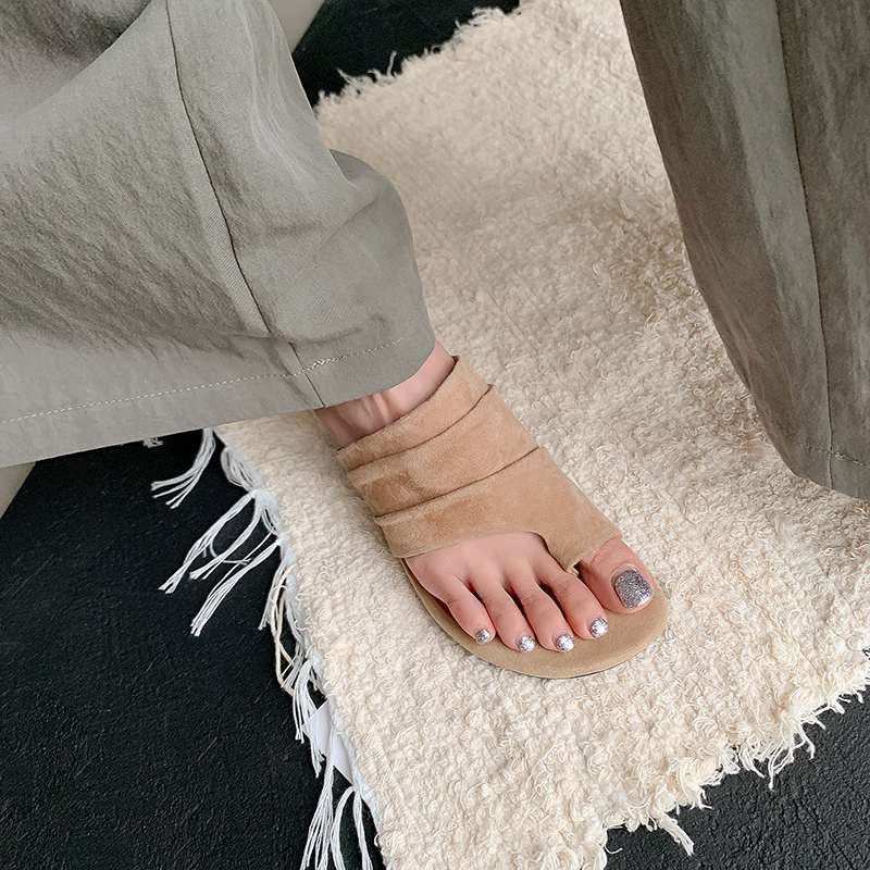 Krazing Pot Suede Mules Summer Size 40 Outside Slippers Flip Flops Stiletto High Heels Women Peep Toe Sandals