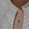 Xiaomi S925 Sterling Silver Necklaces For Women Simple Minimalist Pendant Necklaces Purple Stone Necklace Birthday Gift