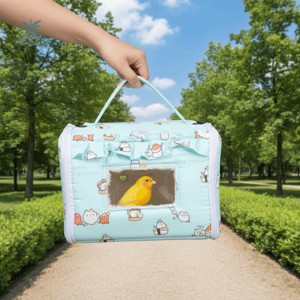 Pet Shoulder Bags Warm Parrot Carrier Bag Windproof Thicken Bird Cotton Nest Large Space with Window Hamster Outdoor Bag Outside