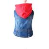 Pet Clothes Cowboy Denim Vest with Red Knitted Hat for 2Pcs