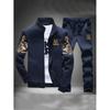 Mens Casual Sportswear Set Long Sleeve Jacket Pants Lightweight Comfortable Fitness Outfit