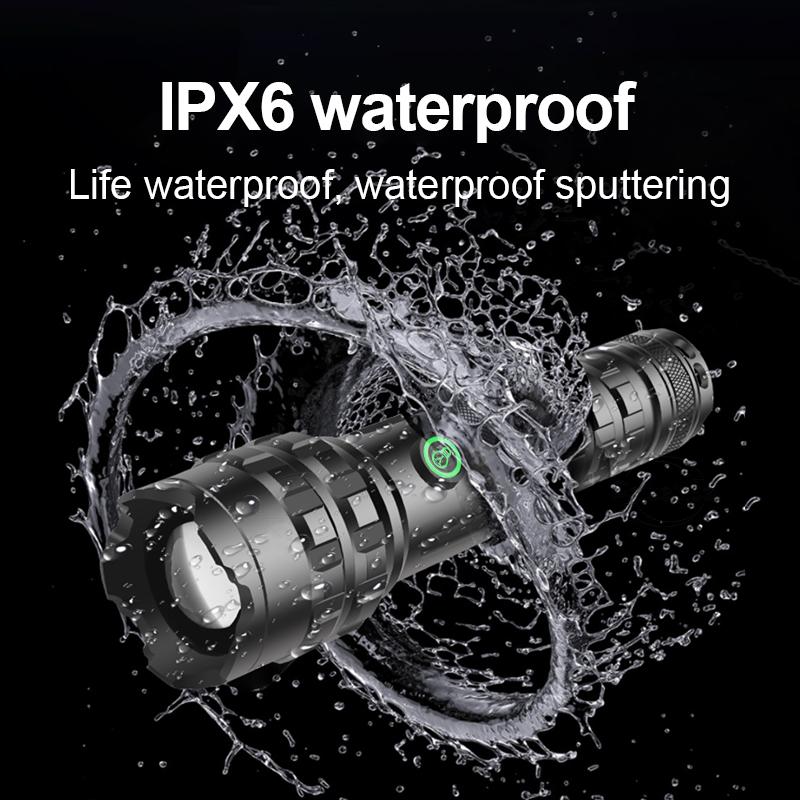 Powerful Flashlight 230000LM Torch Light XHP100 LED Wick High Energy Brightness Lamp Camping Lantern Hiking Light