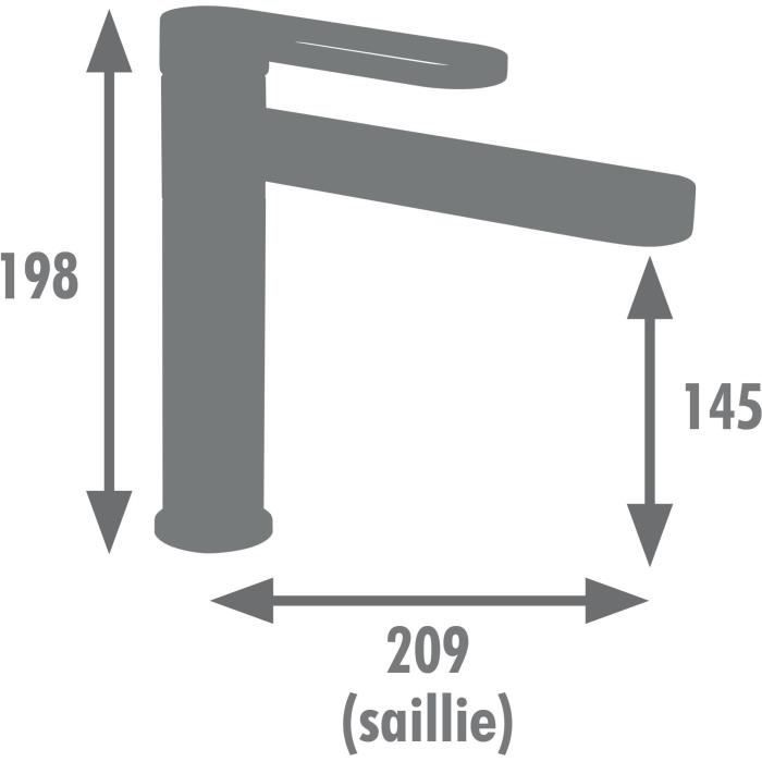 Mitigeur lavabo - EDOUARD ROUSSEAU - ONEGAI - Noir / Chromé